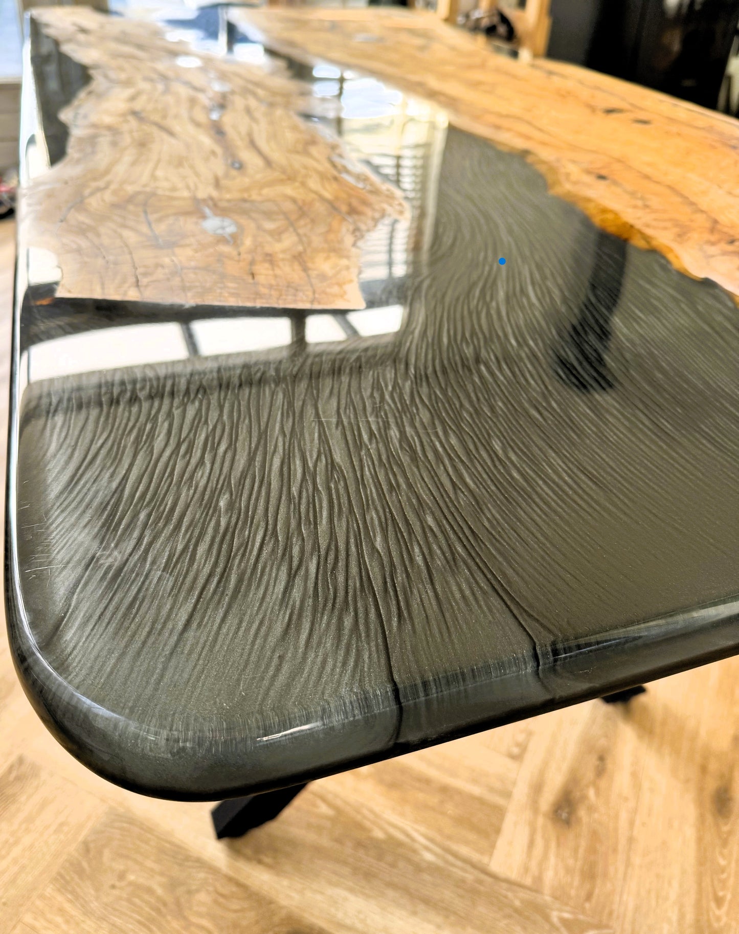 Epoxy eetkamertafel set olijfhout 195x90cm